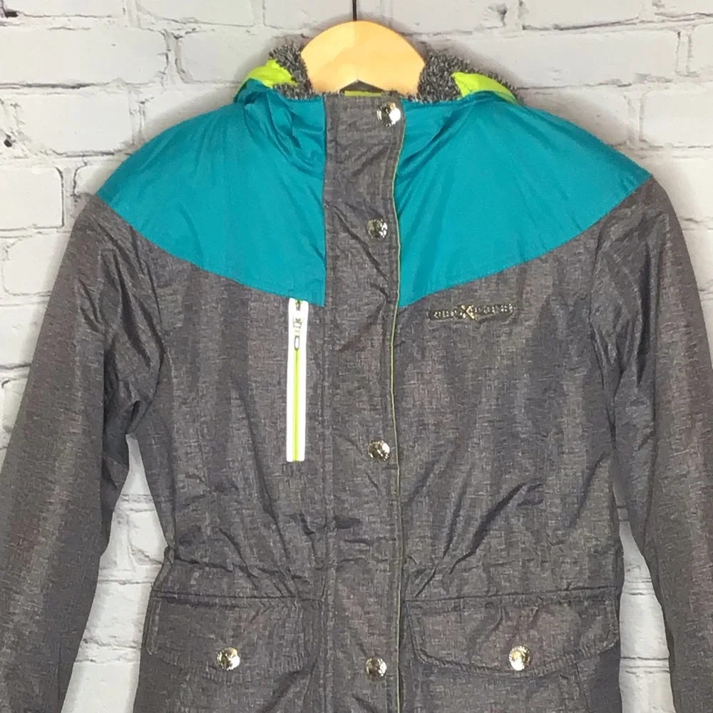 ZeroXPosur Gray and Teal Winter Snow Coat Small 7/8